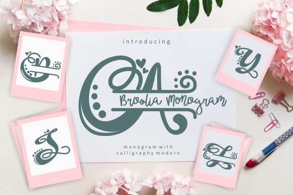 Broolia Monogram: A Delicate Font for Handmade Creations