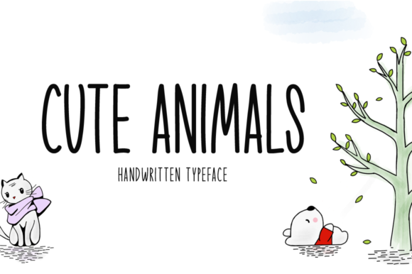 Cute Animals: A Charming Handwritten Font for Crafters