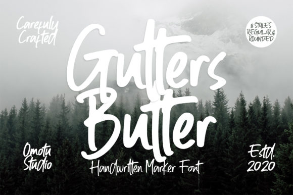 Gutters Butter: A Bold Handwritten Font for Creative Web Design